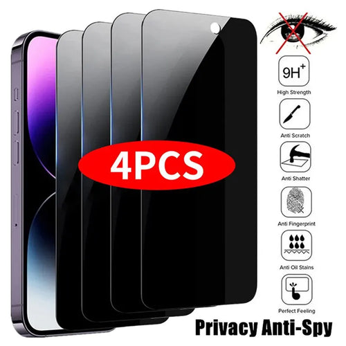 4PCS Privacy Screen Protector For iPhone 14 Pro Max 16 Pro Anti-Spy