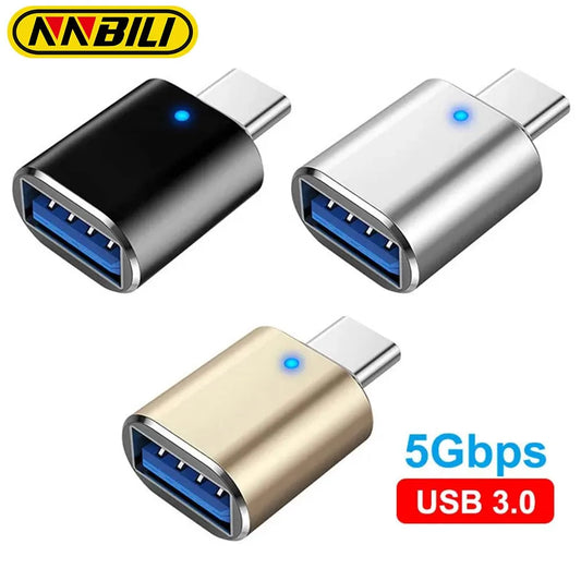 NNBILI USB 3.0 To Type C Adapter OTG To USB C USB-A To Micro USB